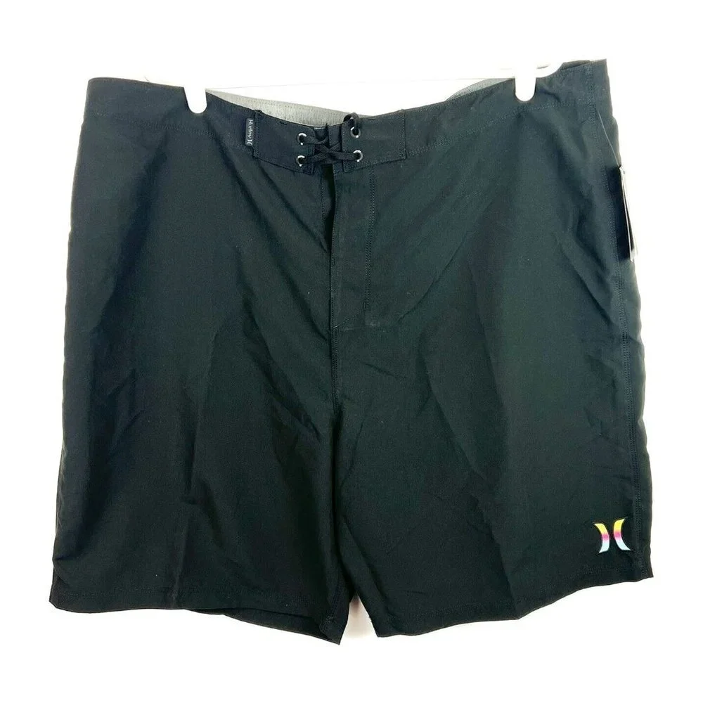 Hurley Men’s 21 Inch Grey/Black Drawstring Board Shorts Size 42